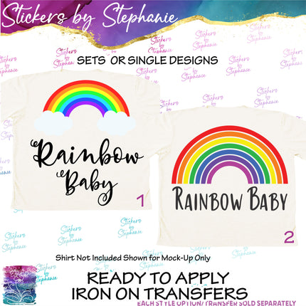 (s7-04-124) Rainbow Baby Iron-On Transfer