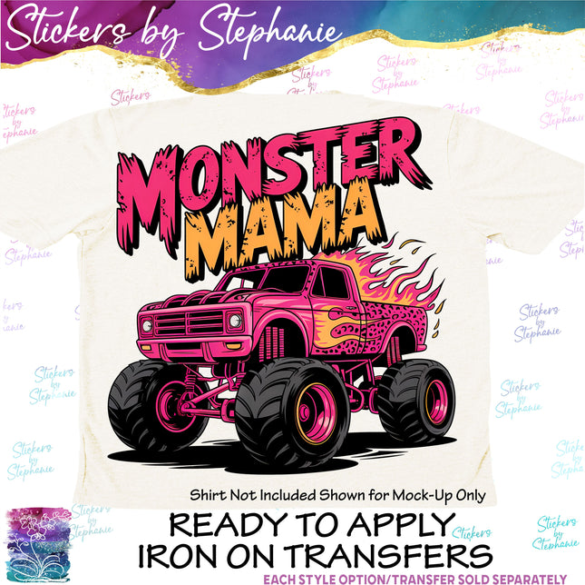 (s7-04-017) Monster Truck Mama Iron-On Transfer