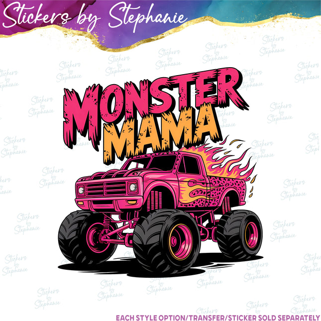 (s7-04-017) Monster Truck Mama Iron-On Transfer