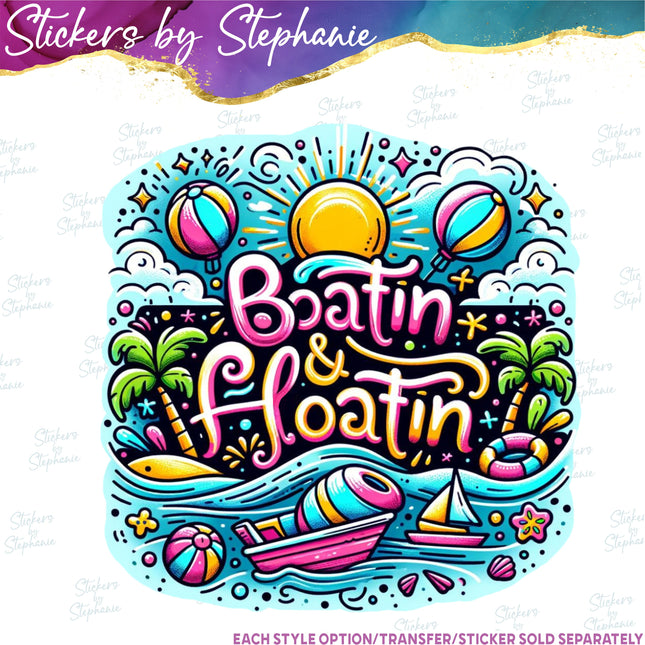 (s7-04-031) Boatin & Floatin Iron-On Transfer