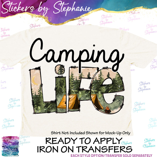 (s7-04-039) Camping Life Iron-On Transfer