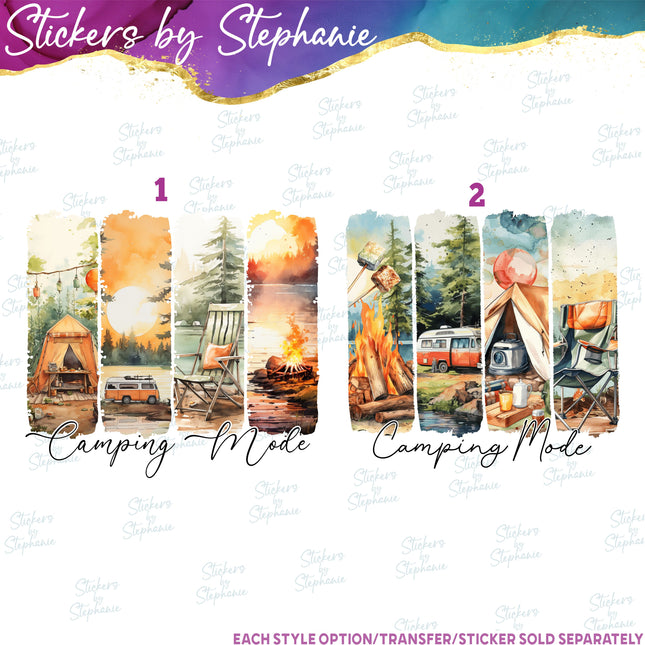 (s7-04-041) Camping Mode Brushstroke Iron-On Transfer