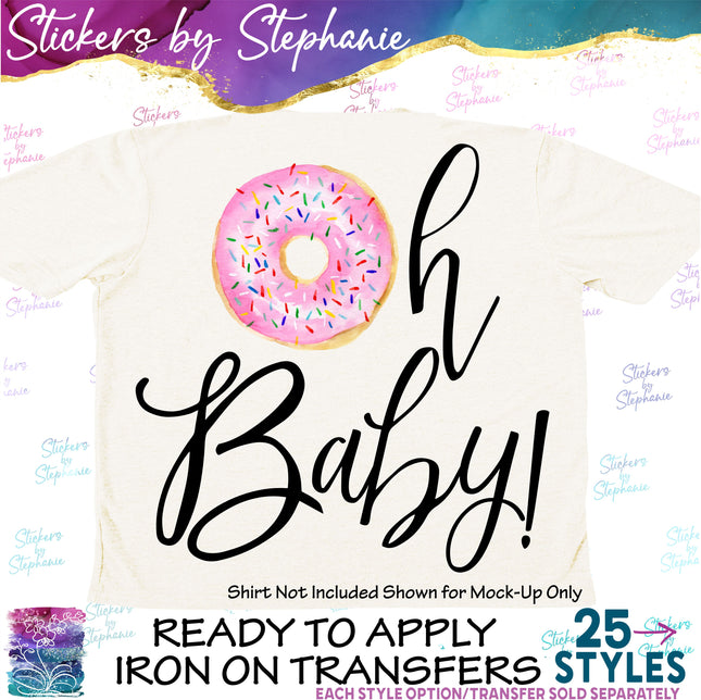 (s7-04-045) Oh Baby Donut Iron-On Transfer