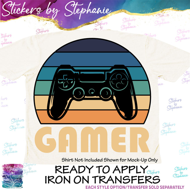 (s7-04-050) Gamer Video Game Controller Iron-On Transfer
