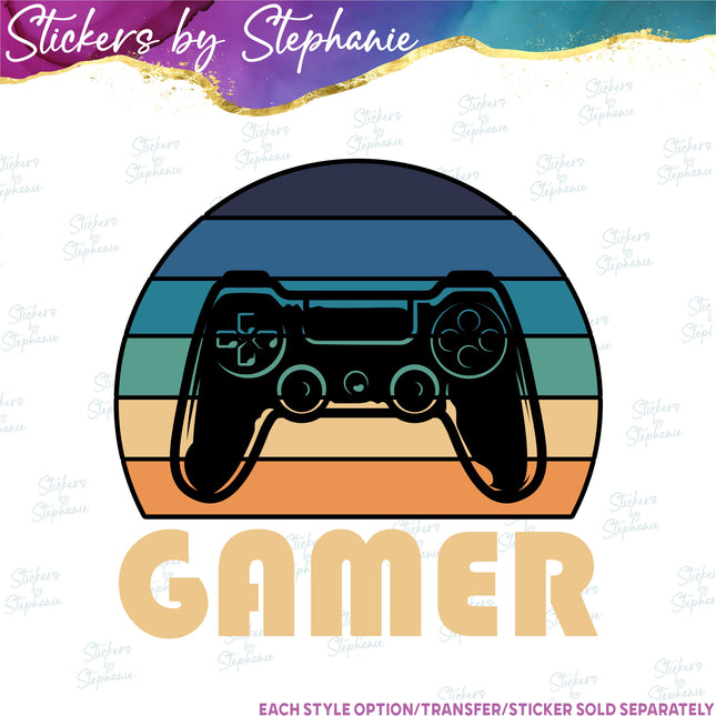 (s7-04-050) Gamer Video Game Controller Iron-On Transfer