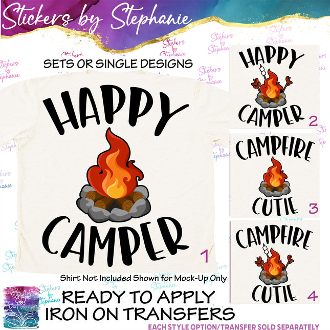 (s7-04-052) Happy Camper, Campfire Cutie Iron-On Transfer