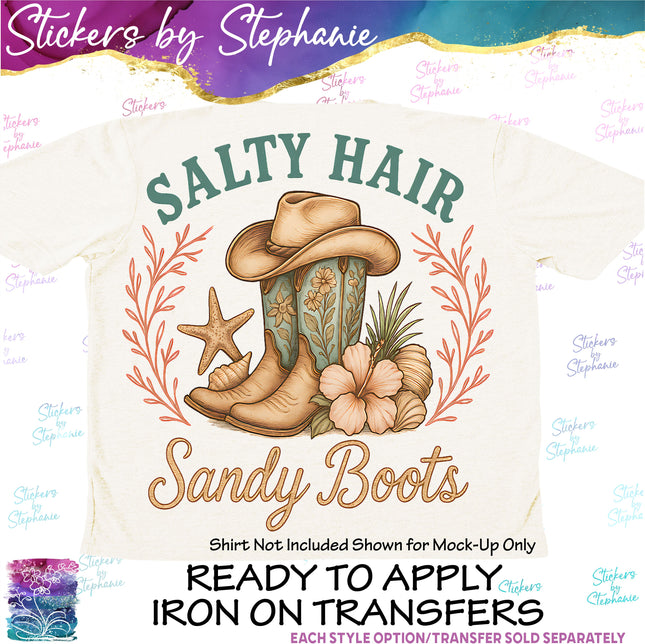 (s7-04-006) Salty Hair Sandy Boots Iron-On Transfer