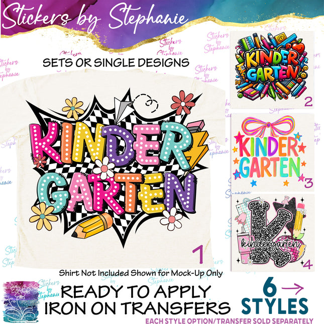 (s7-04-089) Kindergarten First Day, Back to School Iron-On Transfer