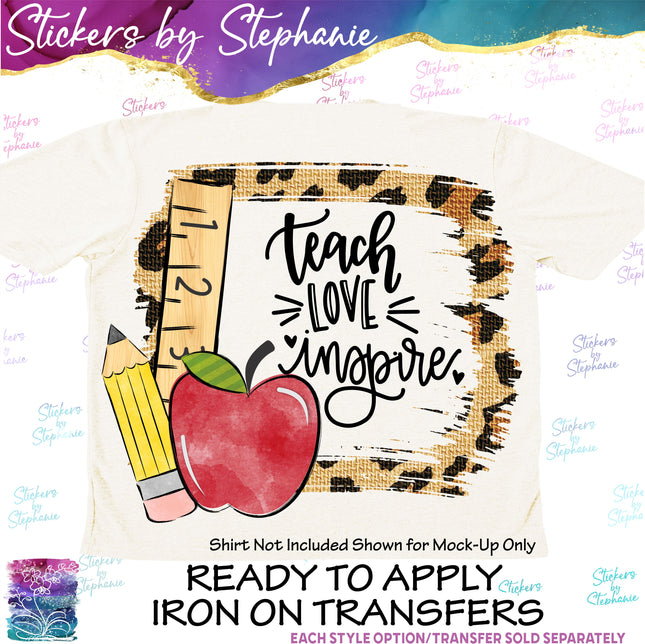 (s7-04-097) Teach Love Inspire Iron-On Transfer
