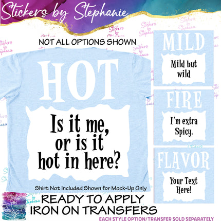 (s7-06-015) Funny Taco Sauce Packet Phrases Custom Iron-On Transfer