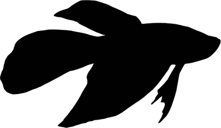 (s070-F) Beta Fish Silhouette