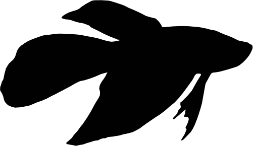 (s070-F) Beta Fish Silhouette