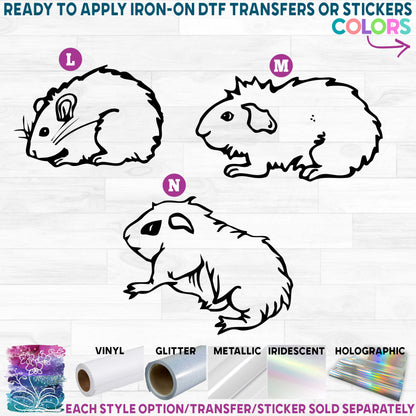 (s070) Guinea Pig Hamster Pets Printed Heat Transfer or Sticker