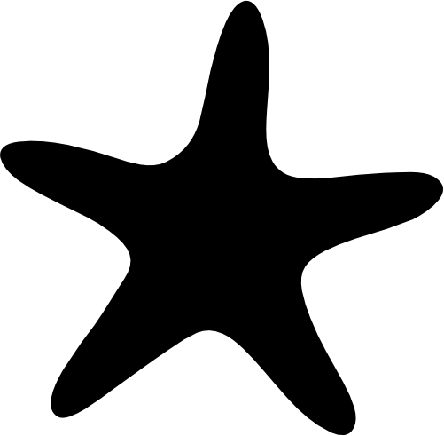 (s071-B) Starfish Sea Star Silhouette