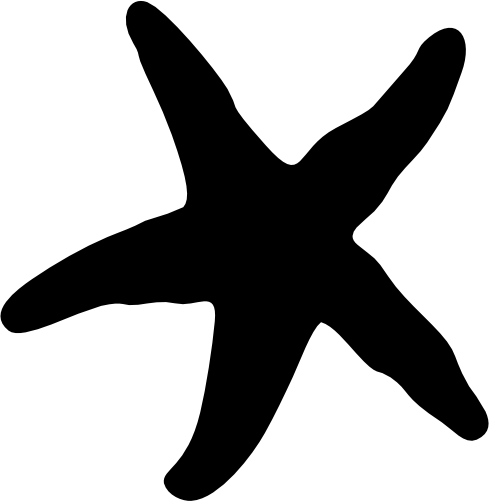 (s071-C) Starfish Sea Star Silhouette