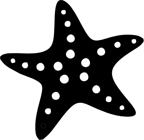 (s071-E) Starfish Sea Star Silhouette