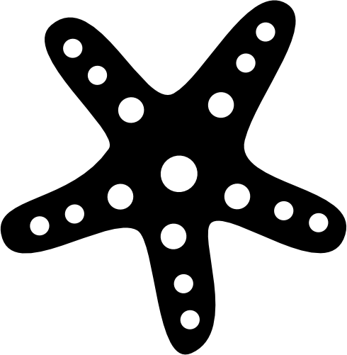 (s071-F) Starfish Sea Star Silhouette