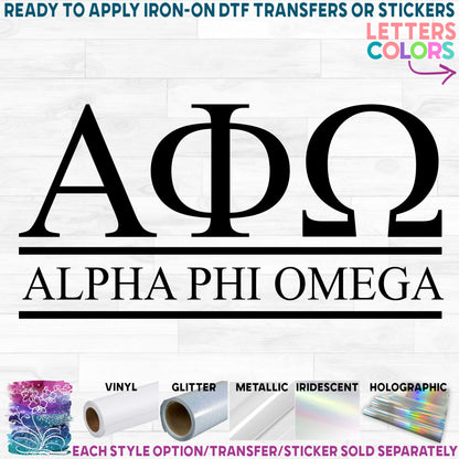 (s072-B) Greek Monogram Sorority Fraternity Letters School Name Printed Heat Transfer or Sticker