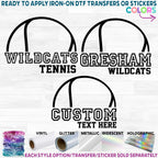 (s076-8B) Tennis Ball Team Name Mom Family Custom Text