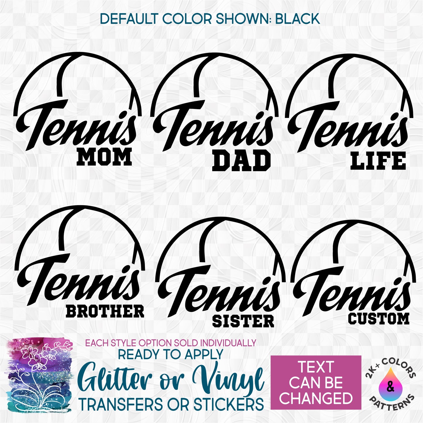 Tennis Family Mom Made-to-Order Iron-On Transfer or Sticker