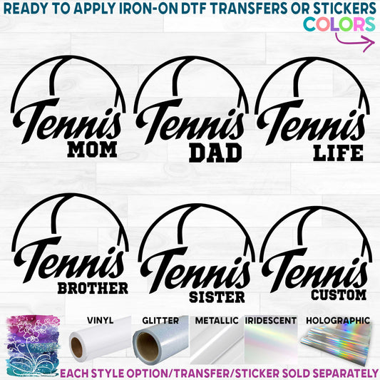 (s076-6B) Tennis Family Mom Printed Heat Transfer or Sticker