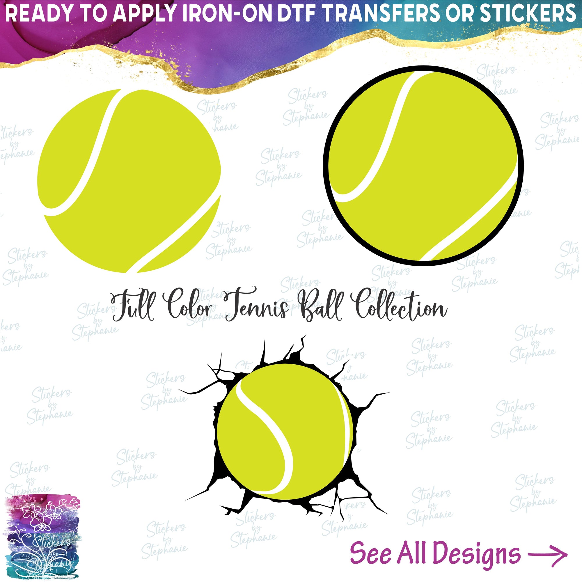 (s076-1) Full Color Tennis Ball