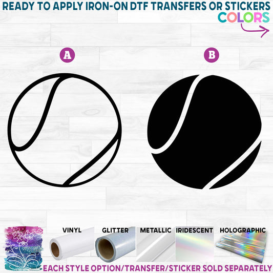 (s076-1) Tennis Ball Printed Heat Transfer or Sticker