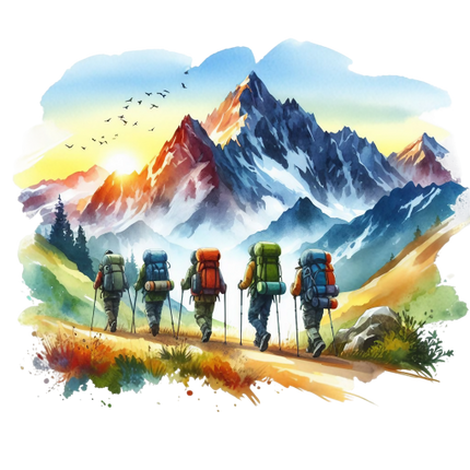 (077-02-3D) Hikers Landscape