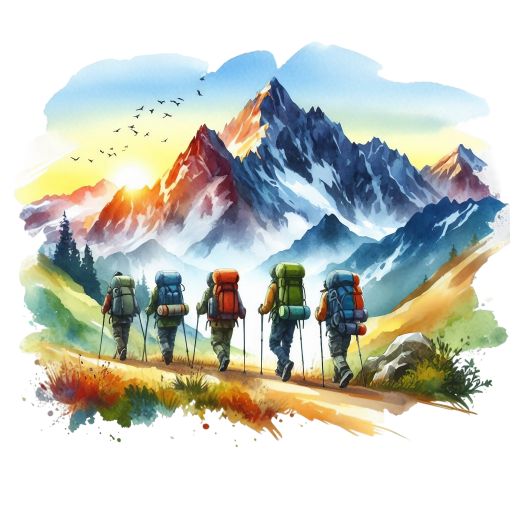 (077-02-3D) Hikers Landscape