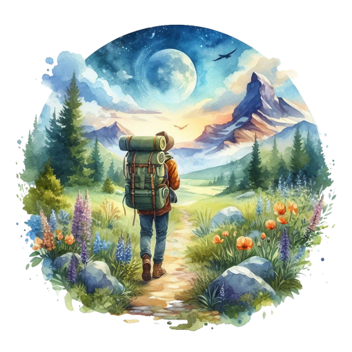 (077-02-3E) Hikers Landscape