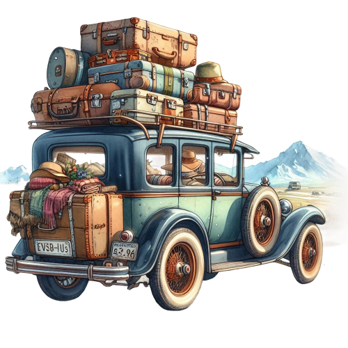 (077-02-1K) Vintage Car