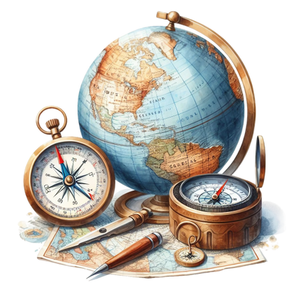 (077-02-1S) Globe, Compass