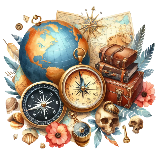 (077-02-1T) Globe, Compass, Map