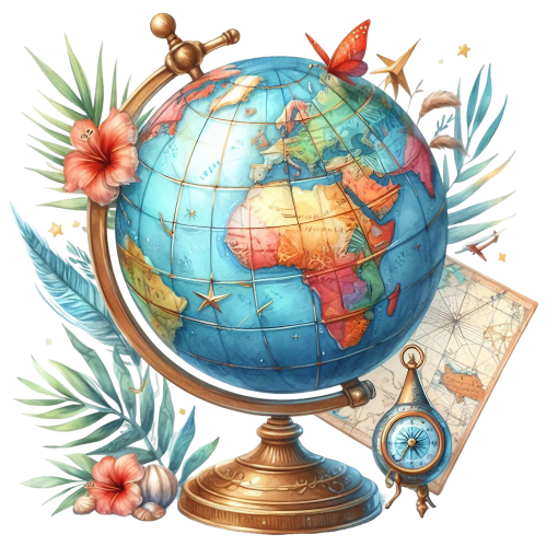 (077-02-1W) Globe, Compass
