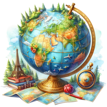 (077-02-1Y) Globe, Compass