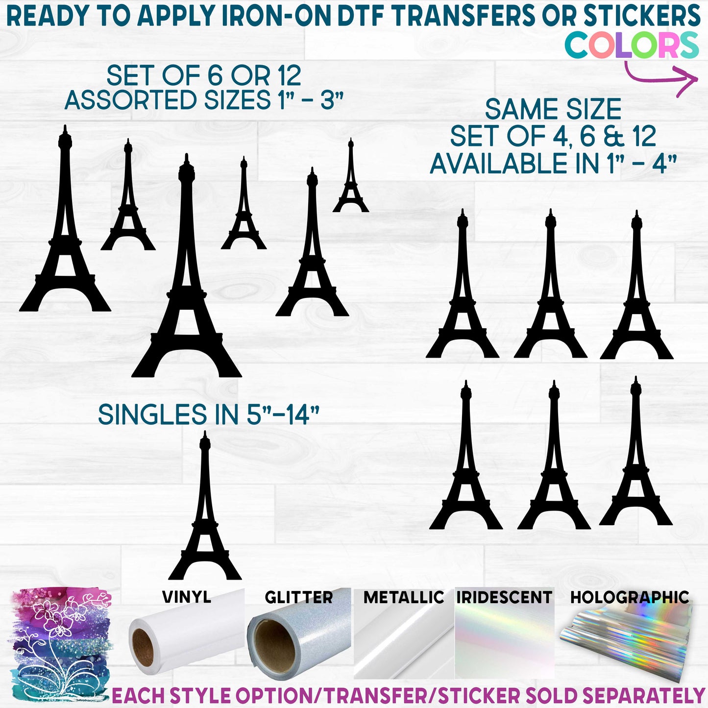 (s077-1B) Eiffel Tower Set or Single