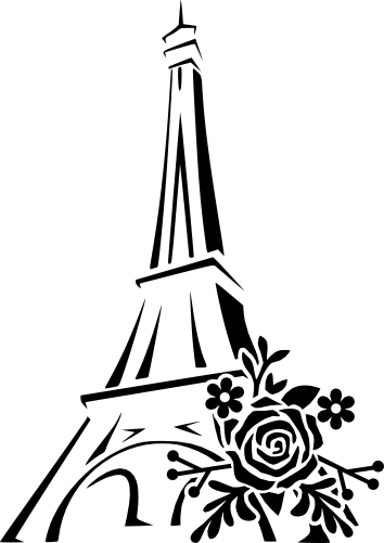 (077-01-D) Eiffel Tower with Flowers