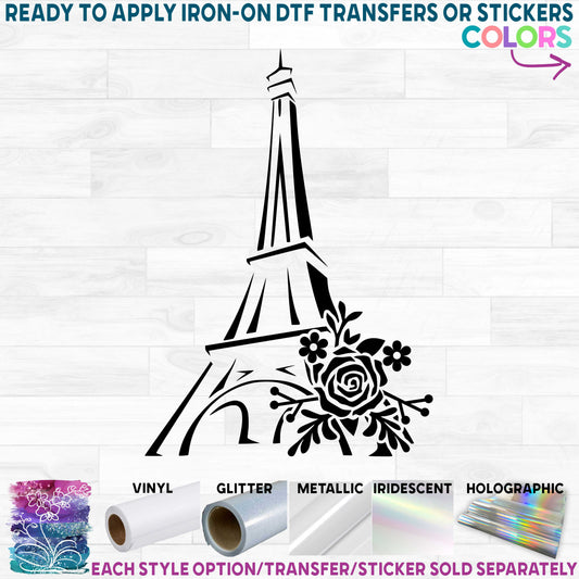 (s077-1D) Eiffel Tower with Flowers