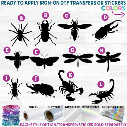 (s007) Insects Spider Beetle Wasp Bee Ant Moth Dragonfly Scorpion Silhouette