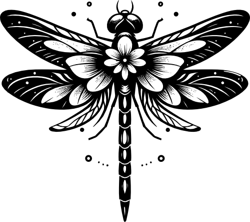 (s007-3-A) Flower Floral Dragonfly