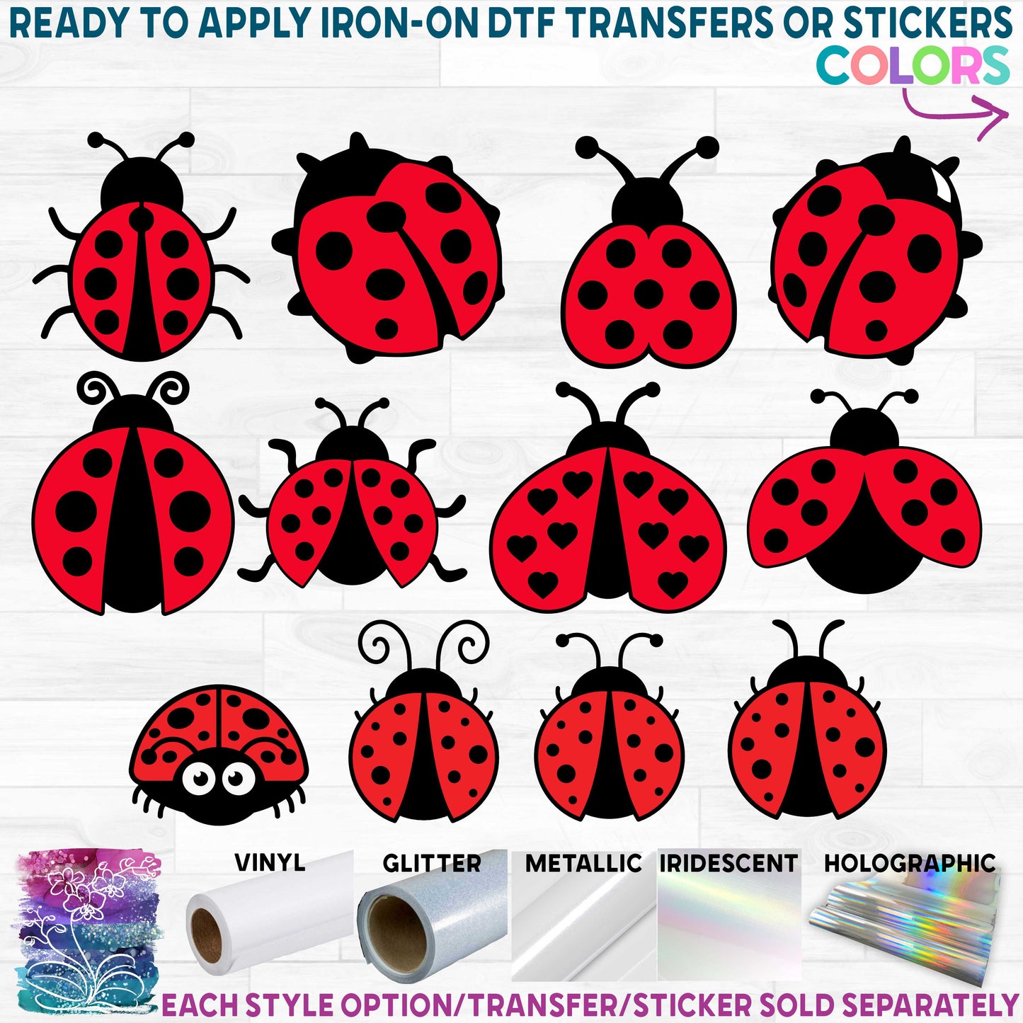 (s007) Red, Pink, Yellow, Green Any Color Ladybug Ladybugs