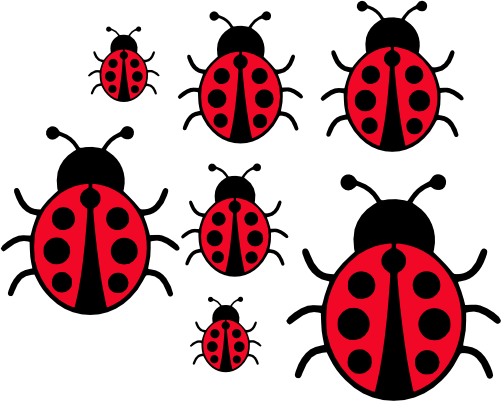 (s007-T) Ladybug Set Same or Assorted Sizes