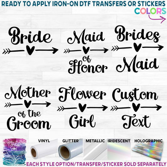 (s081-10) Bridal Wedding Party Custom Text