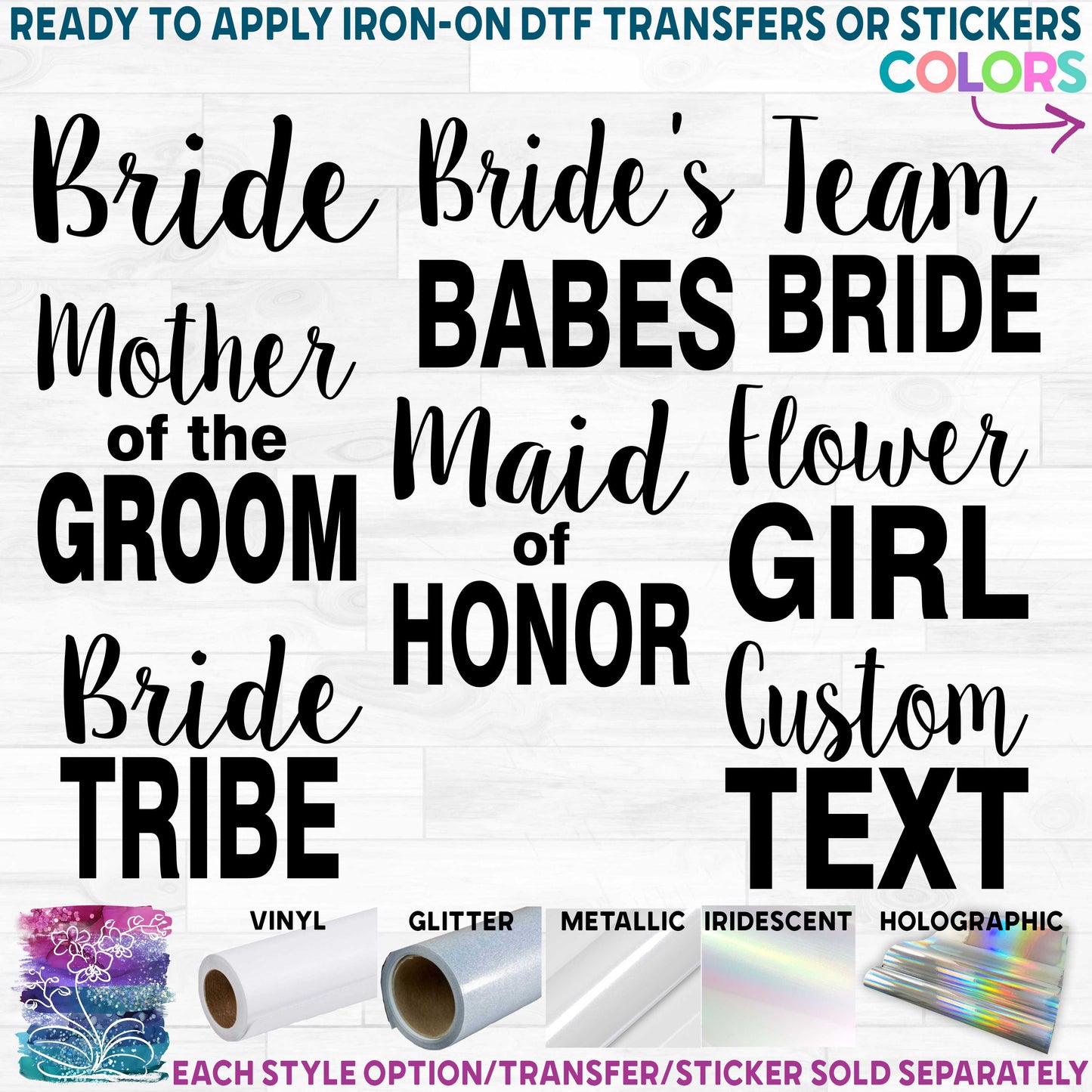 (s081-21) Bridal Wedding Party Custom Text