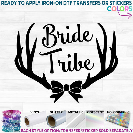 (s081-26) Deer Antlers Bow Bridal Wedding Party Custom Text