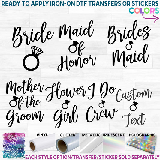 (s081-46) Bridal Wedding Party Custom Text