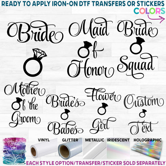 (s081-47) Bridal Wedding Party Custom Text