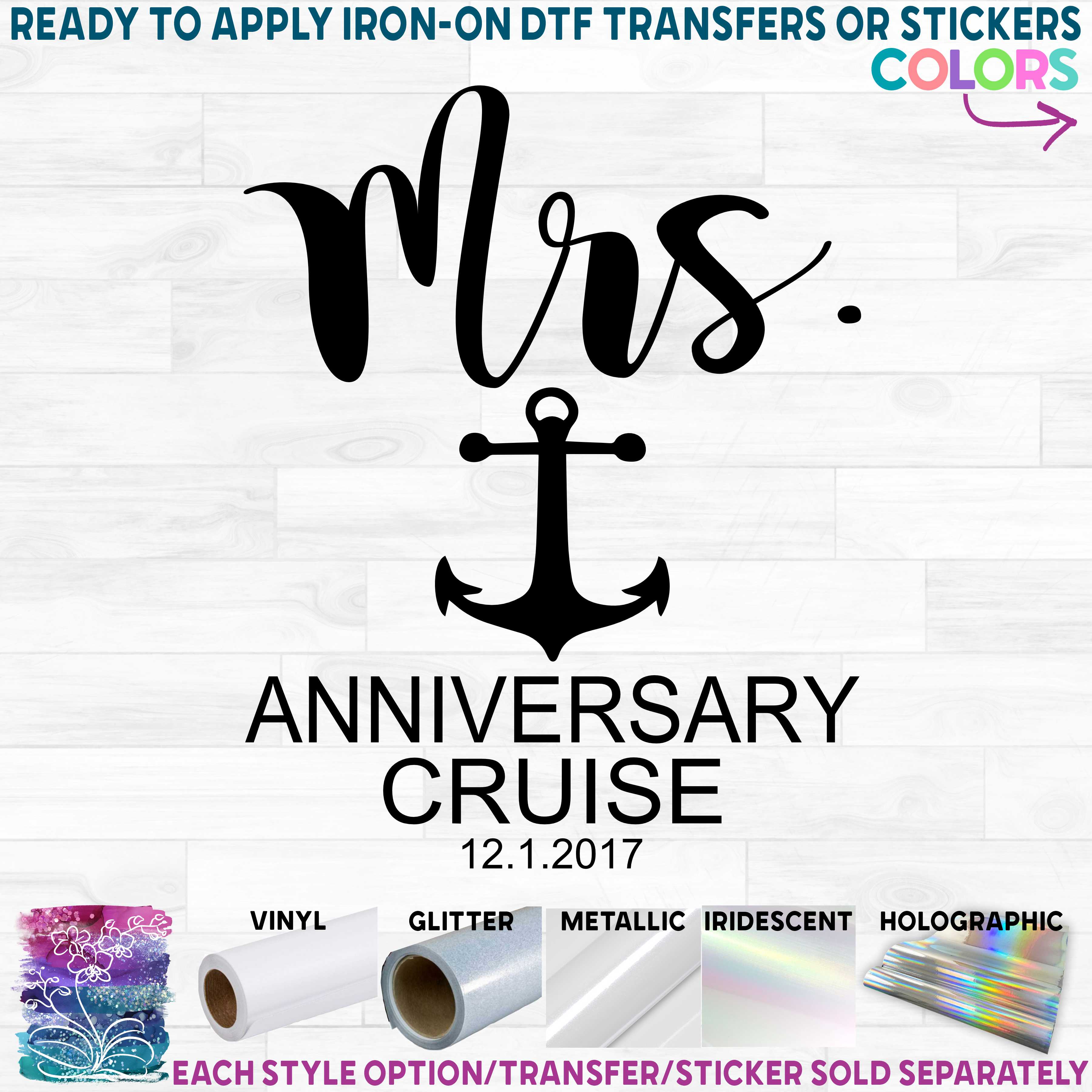 (s081-59) Wifey, Hubby, Mr, Mrs, Anniversary Cruise
