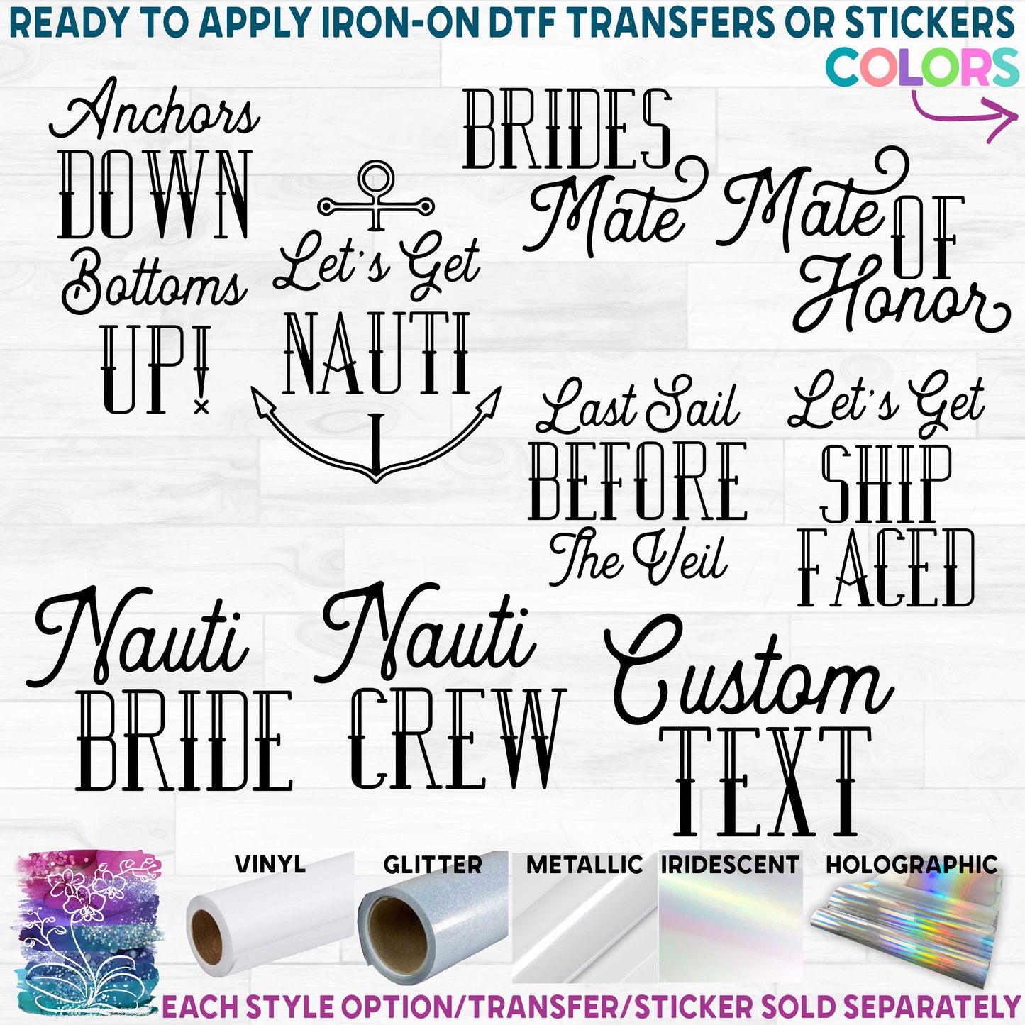 (s081-61) Nautical Wedding Phrases Custom Text