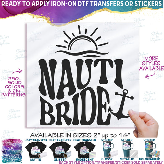 (s081-63-F2) Nauti Bride Retro Wavy Summer Design +46 Other Style Options